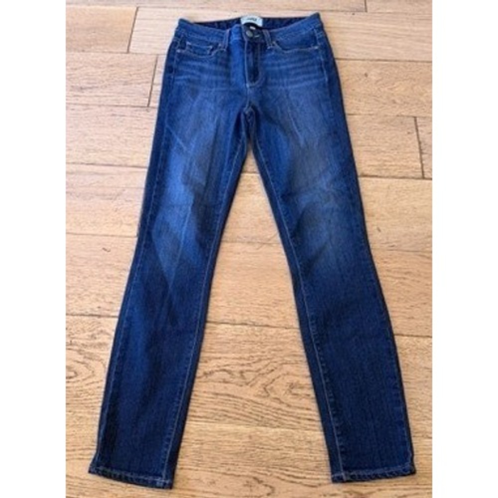 Paige Hoxton Ankle Jeans 26 Dark Blue Excellent High Rise Skinny (1714)